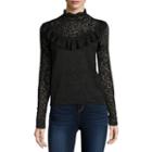 Arizona Long Sleeve Lace Top- Juniors