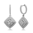 Limited Quantities 2 Ct. T.w. Diamond 14k White Gold Framed Drop Earrings
