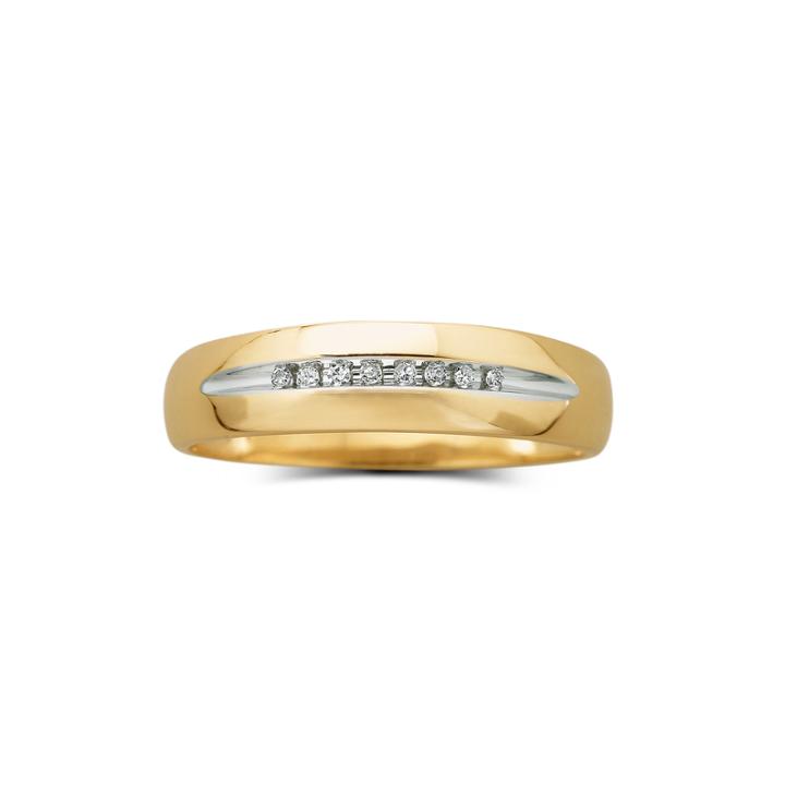 Mens 1/8 Ct. T.w. Diamond 10k Yellow Gold Wedding Band