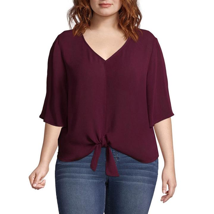 Arizona Tie Front Blouse - Juniors