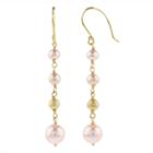 Not Applicable Pink Pearl 14k Gold Drop Earrings