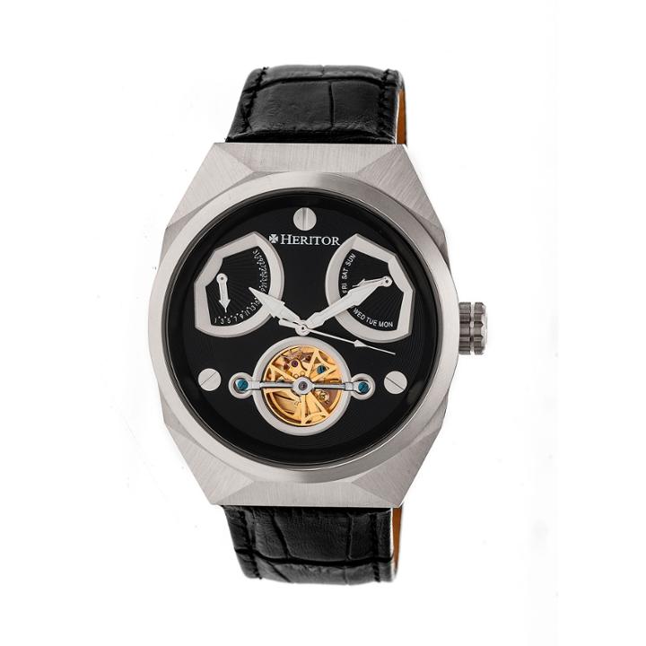 Heritor Oxford Mens Black Strap Watch-herhr5502