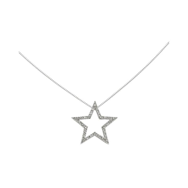1/10 Ct. T.w. Diamond 14k White Gold Star Pendant Necklace