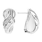 1/2 Ct. T.w. Diamond 10k White Gold Twist Half-hoop Earrings