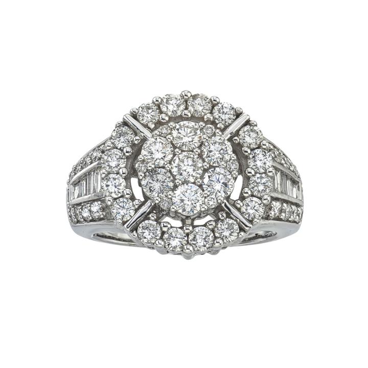Diamond Blossom Womens 2 Ct. T.w. White Diamond 14k Gold Cocktail Ring