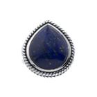 Dyed Blue Lapis Sterling Silver Teardrop Ring