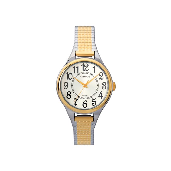 Carriage By Timex Womens Two-tone Stainless Steel Expansion Bracelet Watch C3c3679j