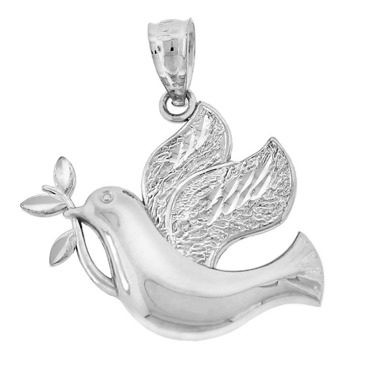 Sterling Silver Dove Charm Pendant