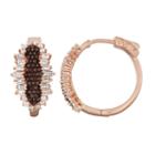 2 Ct. T.w. Brown Cubic Zirconia 14k Rose Gold Over Silver 21.2mm Round Hoop Earrings