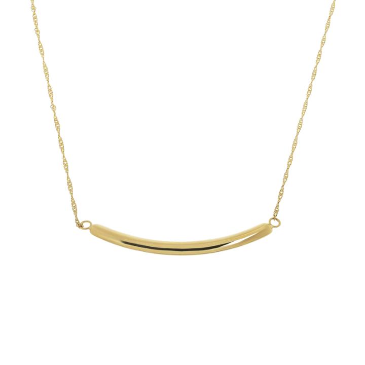 Infinite Gold™ 14k Yellow Gold Curved Bar Necklace