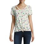 Short Sleeve V Neck Cosmic T-shirt- Juniors