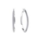 Sterling Silver Diamond-cut 42mm Hoop Earrings
