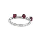 Personally Stackable Lab-created Ruby 3-stone Ring