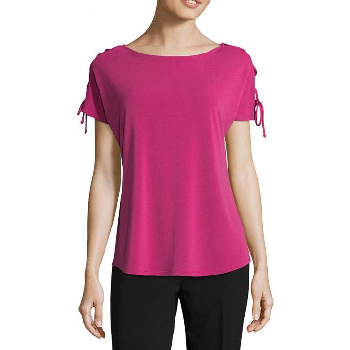 Worthington Lace Up Shoulder Tee - Tall