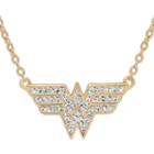 Dc Comics Wonder Woman 14k Gold Over Silver Crystal Necklace