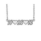 Personalized Sterling Silver Date And Heart Necklace