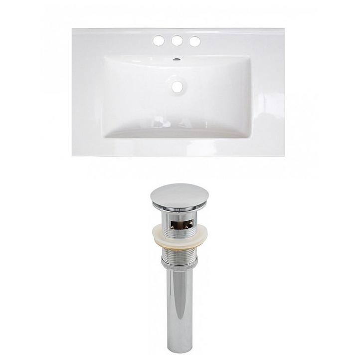 32-in. W 3h4-in. Ceramic Top Set In White Color -overflow Drain Incl.