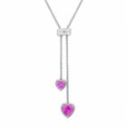 Womens 1/10 Ct. T.w. Lab Created Pink Sapphire Strand Necklace