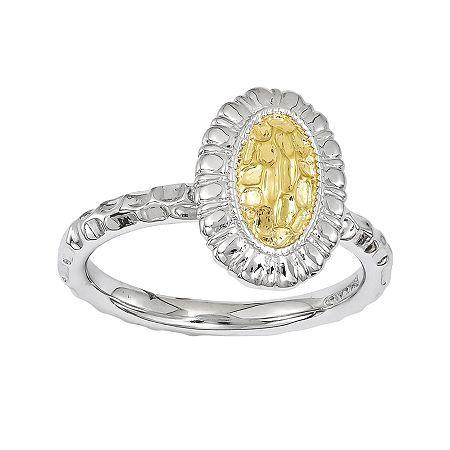 Personally Stackable 18k Gold Over Sterling Silver Sunflower Ring