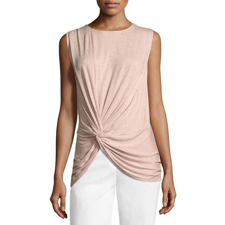 Worthington Sleeveless Crew Neck T-shirt-womens Petite