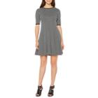 Danny & Nicole Elbow Sleeve Circles Fit & Flare Dress