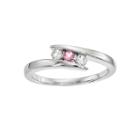 Survivor Collection Genuine Clear & Pink Swarovski Topaz Sterling Silver Circle Of Strength Ring