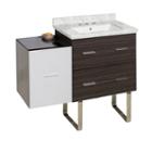 37.75-in. W Floor Mount White-dawn Grey Vanity Setfor 3h8-in. Drilling Bianca Carara Top White Um Sink