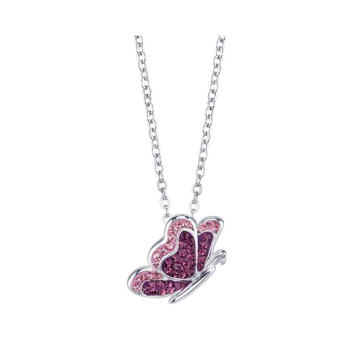 Crystal Sophistication Butterfly Silver-plated Brass Necklace