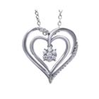 1/4 Ct. T.w. Diamond 14k White Gold Heart Pendant Necklace