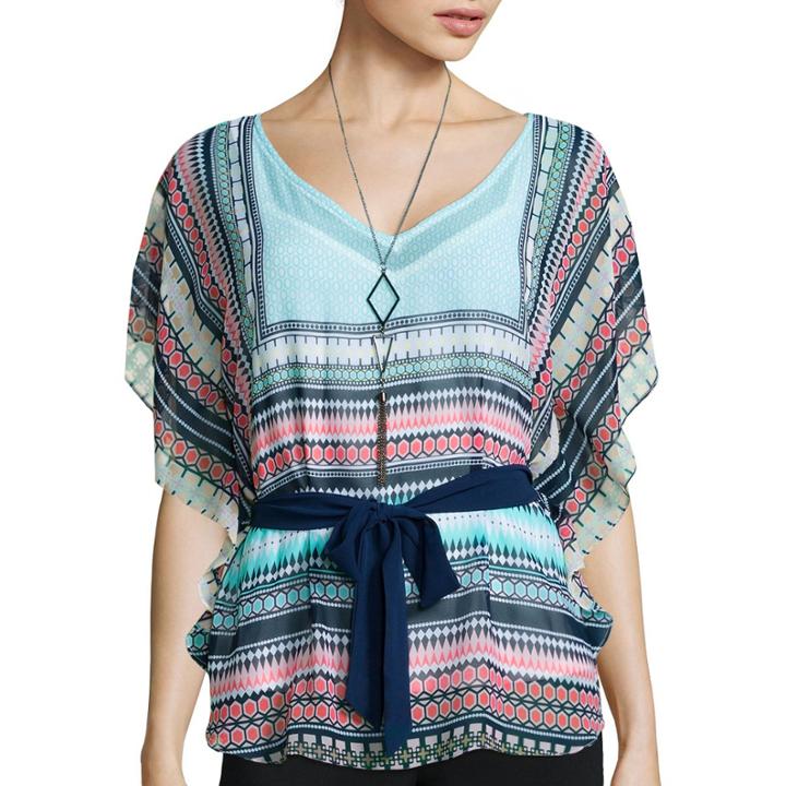 Alyx Butterfly 3/4-sleeve V-neck Woven Top