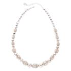 Monet Silver-tone Textured Bead Necklace