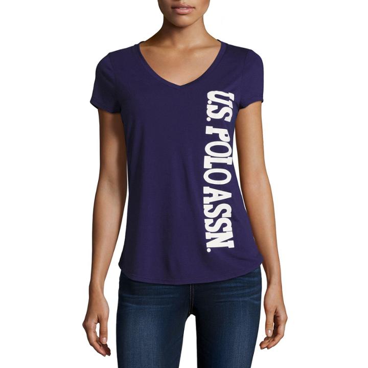 Us Polo Assn. Short Sleeve V Neck T-shirt-womens