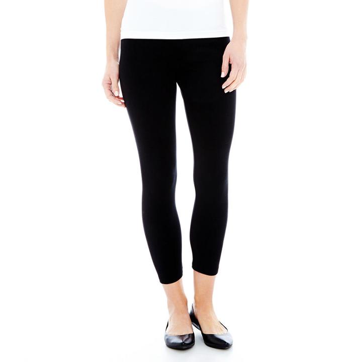 Solid Cropped Knit Leggings