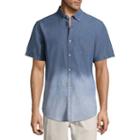 St. John's Bay Short Sleeve Ombre Button-front Shirt