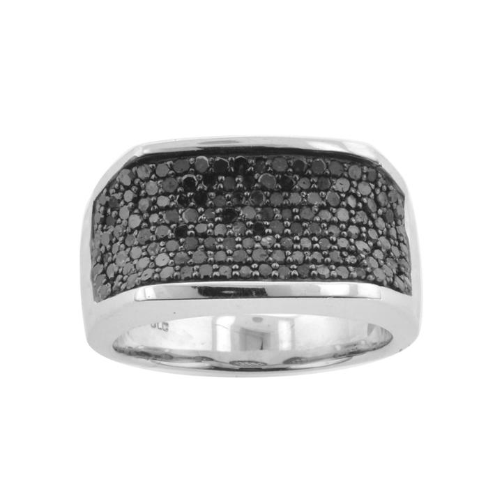 Mens 1 Ct. T.w. Color-enhanced Black Diamond Ring