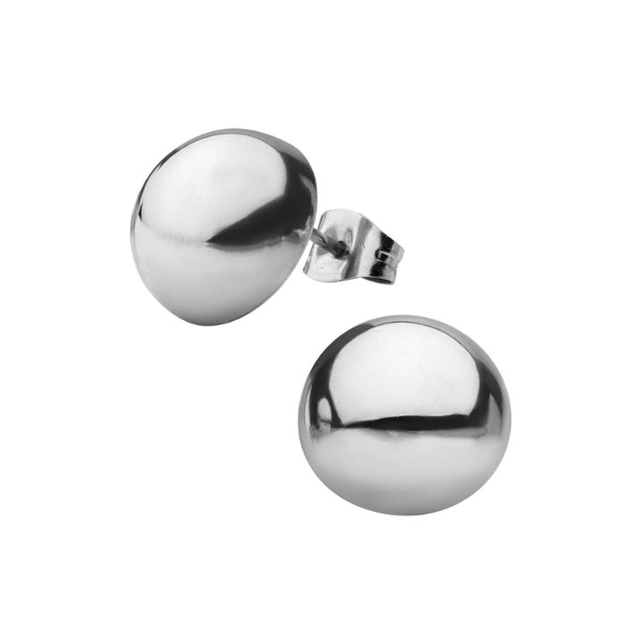 Stainless Steel Hollow Button Stud Earrings