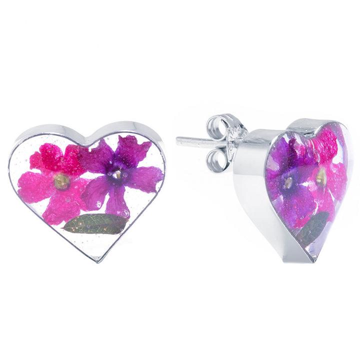 Everlasting Flower 13.4mm Heart Stud Earrings