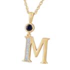 M Womens Lab Created Blue Sapphire 14k Gold Over Silver Pendant Necklace