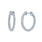 1/2 Ct. T.w. Genuine White Diamond 14k White Gold Hoop Earrings