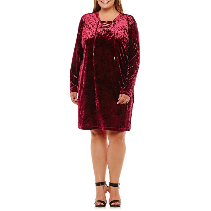 City Streets Long Sleeve Shift Dress - Plus