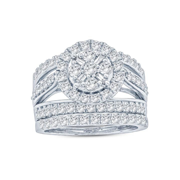 Womens 2 Ct. T.w. Genuine White Diamond 10k Gold Bridal Set