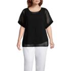 Worthington Chiffon Lace Up Blouse - Plus