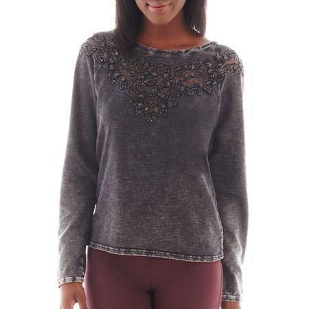 I Jeans By Buffalo Long-sleeve Crochet Sweatshirt