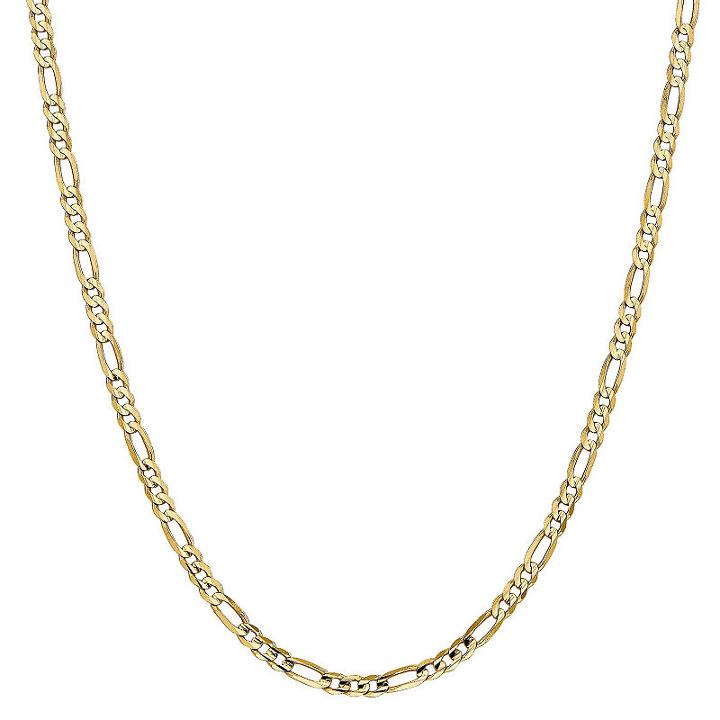 14k Gold Solid Figaro 30 Inch Chain Necklace