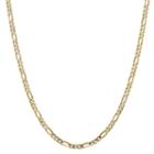 14k Gold Solid Figaro 30 Inch Chain Necklace