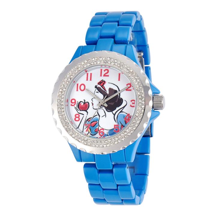 Disney Womens Snow White Blue Enamel Watch
