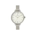 Worthington Womens Silver Tone Mesh Bracelet Watch