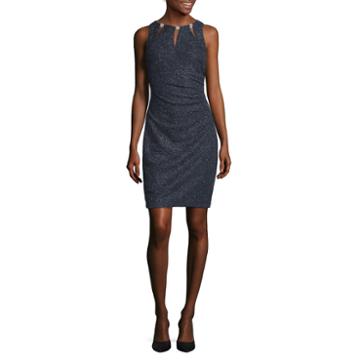Dj Jaz Sleeveless Crinkle Sheath Dress