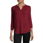 Liz Claiborne 3/4 Sleeve T-shirt-womens - Tall
