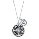 Footnotes Womens White Round Pendant Necklace